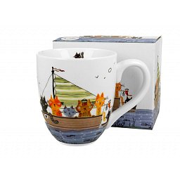 Obrázek pro produkt Hrnek Kočičí svět Námořníci 1l porcelán