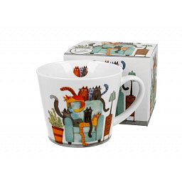 Obrázek pro produkt Hrnek Kočičí svět v křesle 0,61l porcelán