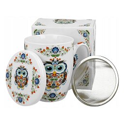 Obrázek pro produkt Hrnek byl. Sova Ethno 0,35l porcelán