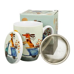 Obrázek pro produkt Hrnek byl. Dog on scooter 0,36l porcelán