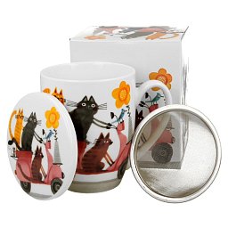 Obrázek pro produkt Hrnek byl. Cats on scooter 0,36l porcelán