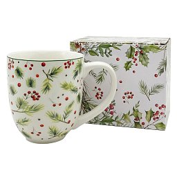 Obrázek pro produkt Hrnek Zimní jehličí 1l porcelán