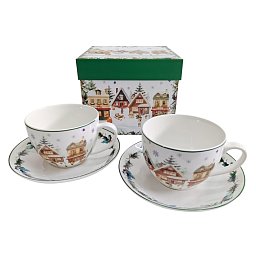Obrázek pro produkt Set pro dva Vánoční vesnička 0,27l