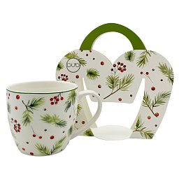 Obrázek pro produkt Hrnek Zimní jehličí 0,46l porcelán