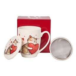 Obrázek pro produkt Hrnek byl. Cat with Heart 0,36l porcelán