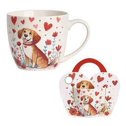 Obrázek pro produkt Hrnek Dog with Hearts 0,46l porcelán