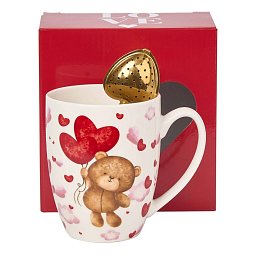 Obrázek pro produkt Hrnek se sítkem Bear with Balloons 0,36l porcelán