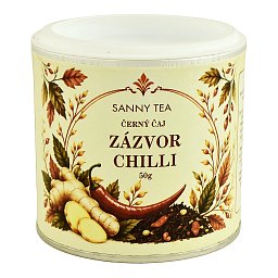 Obrázek pro produkt Černý čaj Zázvor Chilli v dóze 50g