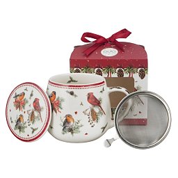 Obrázek pro produkt Hrnek byl. Zimní ptáci 0,43l porcelán
