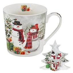 Obrázek pro produkt Hrnek Úsměv sněhuláka 0,36l porcelán (stromeček)
