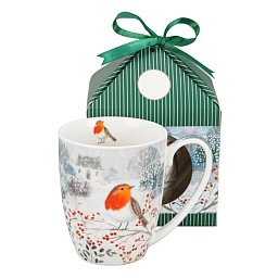 Obrázek pro produkt Hrnek Červenka ve sněhu 0,36l porcelán
