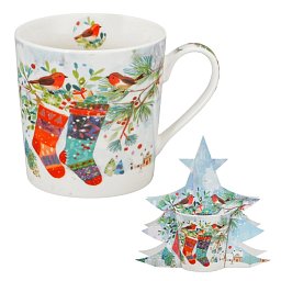 Obrázek pro produkt Hrnek Vánoční ponožky 0,36l porcelán (stromeček)