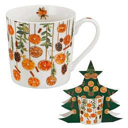 Obrázek pro produkt Hrnek Vánoční ovoce 0,36l porcelán (stromeček)
