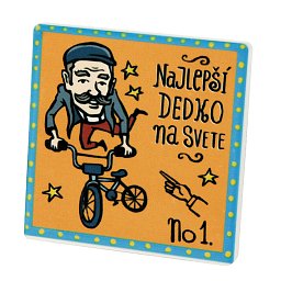 Obrázek pro produkt Dekorace magnetka Nej Dědeček 6x6cm